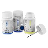 MG PRIME Pintura automotriz Set de lápices de retoque para Mazda ZU Marbella Blue Mica Pintura de fondo/base pintura transparente, 50 ml cada uno