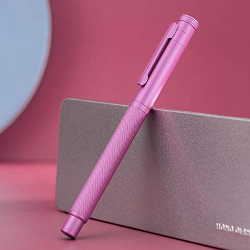 Image of Hongdian 1851 Pink Forest Fountain Pen Medium Nib, Classic Design with Converter and Metal Pen Case