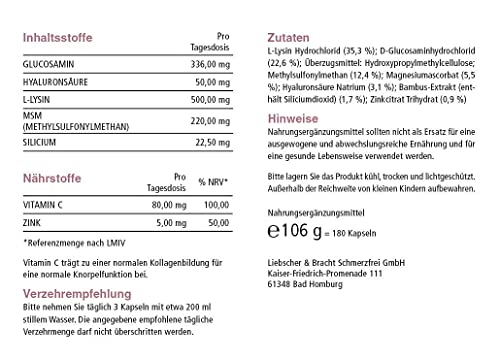 Liebscher & Bracht Premium Nahrungsergänzungsmittel: Arthro Forte+ / 180 Kapseln für 2 Monate - für Gelenke, Wirbelsäule und Faszien, vegan, lactose- & glutenfrei