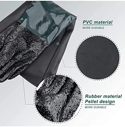 TINGSING 1 Pair Sandblasting Cabinet Gloves 23.6",Blast Protection, with 2 Glove Holders,Safety Work Gloves