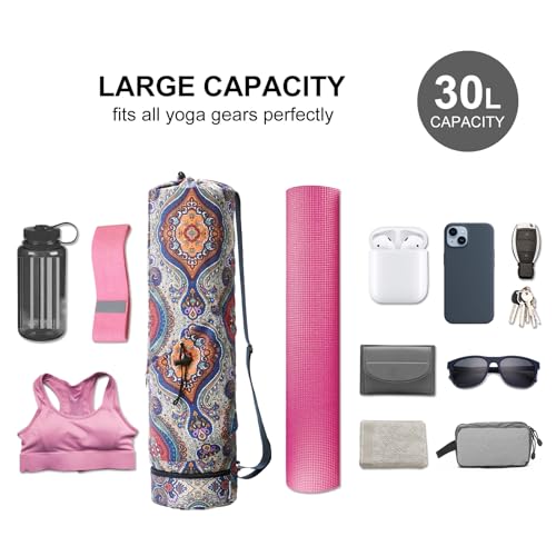 image for sportsnew Yoga Mat Bag with Water Bottle Pocket and Bottom Wet Pocket,