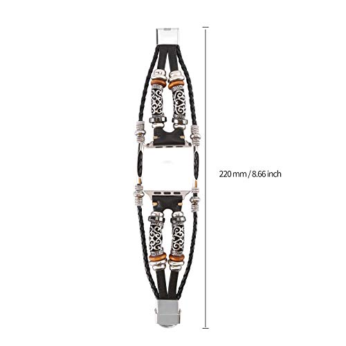 Konafei Compatible With Apple Watch Band 45Mm 44Mm 42Mm 41Mm 40Mm 38Mm 49Mm, Iwatch Series 8/7/Se/6/5/4/3/2/1/Ultra, Leather Boho Bracelets Jewelry Multilayer Metal Cuff Retro Strap For Men&Women #TOP5