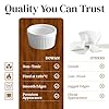 DOWAN Ramekins 4 oz Oven Safe for Creme Brulee Souffle, Porcelain Custard Cups Ramiken for Baking, Small Bowls Dipping Sauce Dish Classic Style, Set of 6, Soft White #2