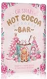Joyline Vintage Pink Christmas Decor Gifts Rustic Hot Cocoa Cookies Bar Gingerbread Tin Sign for Home Farmhouse Kicthen Cafe Bar Wall Decor 8 x 12 inches (3237)