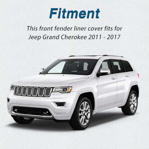 Image of Front Leaf Liner Cover, Front Fender Liner Cover Compatible with Jeep Grand Cherokee 2011-2017 Replace#: 55079292AD 55079293AD