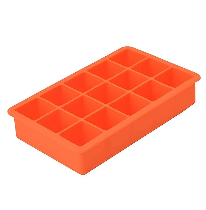 Image of Ice Cube Tray Flexible Multi-Compartment Freezer Tray Assorted Colours and Shapes (2 Pack 15 Each)