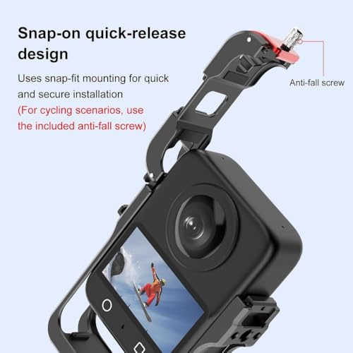 Image of Yantralay Metal Frame Camera Cage with Silicone Lens Protector Compatible with DJI Osm o Action 360 - Aluminium Protective Cage with 1 /4 inch Threaded Hole & Cold Shoe Mount, Action 360 Camera Accessories