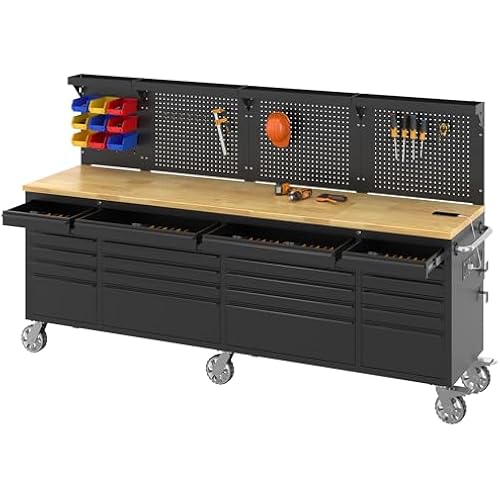 SPECRAFT 96-Inch Rolling Tool Chest with 24 Drawers