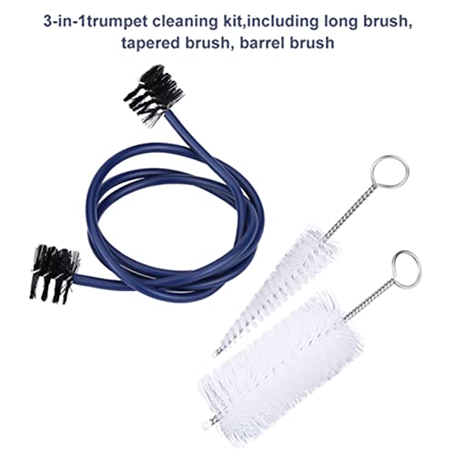 Trumpet Cleaning Kit Tenorhorn Reinigungsset Trompeten Reinigungsbürsten Set Weich und Langlebig 3 Arten von Bürsten Pflegezubehör für Wartung Reinigungsset Euphonium