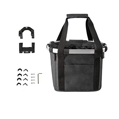 apollo walker Bike Basket Detachable Bicycle Handlebar Baskets Cycling Bag for Small Dogs Pets Shopping Picnic (Black)