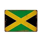 wydsg Jamaica Flag Print, Jamaica Flag Art, Jamaican Flag, Jamaica Gifts, Flag Poster, Vintage Flag...