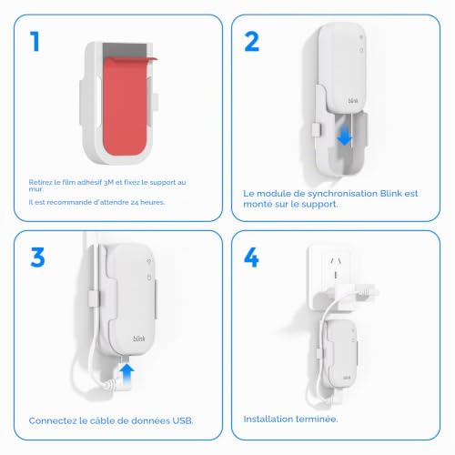 Tyeyober Support Mural pour Blink Sync Module Core,Support pour Module de synchronisation pour caméra de sécurité intérieure/extérieure Blink,sans perçage,avec câble Court,Support Facile à Installer – vue 7