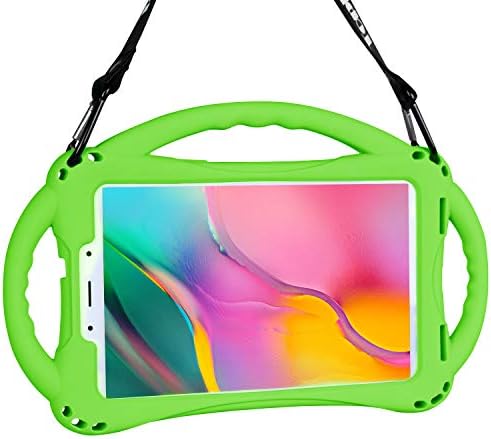 Kids Case for Samsung Galaxy Tab A 8.0 2019 SM-T290/295, TopEsct Premium Silicone Shockproof Light Weight Protective Handle Stand Case for Galaxy Tab A 8.0(Green)