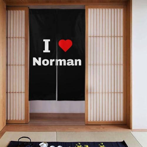 MULIHU I Love Norman Blackout Curtains for Doorways Bedroom Kitchen Door Curtain 34x56in Indoor...