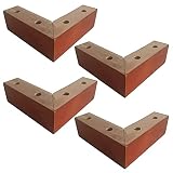 SXRegalium Set di 4 Gambe per Divano in Legno massello di eucalipto, Gambe triangolari per mobili, mobili, tavolini da caffè, Gambe di Ricambio per Divano, credenze e Madie con Viti
