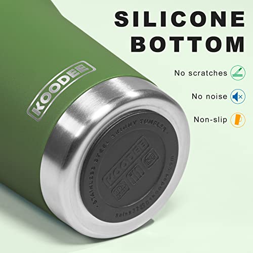 Koodee 40 Oz Tumbler Stainless Steel Vacuum Insulated Coffee Tumbler Travel Mug With Handle And Straw (Grass Green) #TOP1