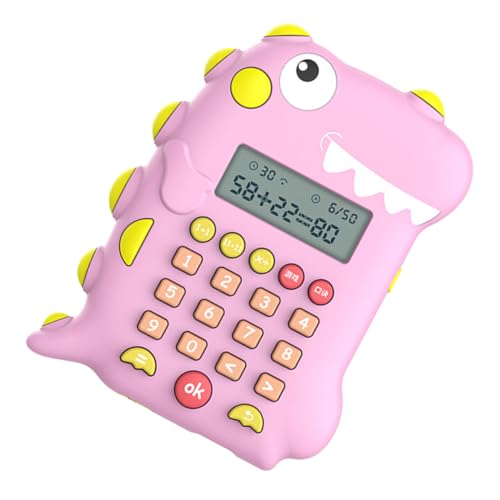 Calculadora infantil rosa de dinosaurio ifundom para aprender matemáticas elementales en casa