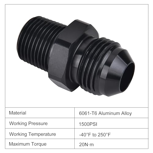 EVIL ENERGY 10AN Male Flare to 3/8" NPT Pipe Fitting Adapter Aluminum Straight Black 2PCS by EVIL ENERGY - Used condition - Image 3