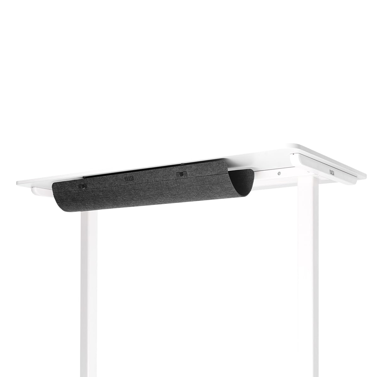 Yaasa Cable Management S/M, Kabelkanal aus Filz, Grau, Desk Organizer Büro | 9-15L Volumen anpassbar, Montage under desk oder over edge ohne Bohren, für sauberen Arbeitsplatz, Kabelorganisation Tisch