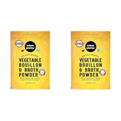 Image of Urban Platter Vegetable Bouillon & Broth Powder, 1kg (Plant-Based | Instant Vegetable Stock | MSG-free | Umami-Rich) (Pack of 2)