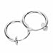 BODYA 1 Pair Cute Clip on Fake Nose Lip Ear Ring Stud Hoop Piercing Punk Unisex - 12 Colors for Choose (Silver)