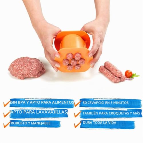 Miniatura 7 de Cevapcici Presse, Cevapcici Maker, Croquetero, Extrusora Manual Para Salchichas De Perro Caliente, Máquina De Perro Caliente, Exprimidor De Palitos De Carne