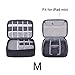 BUBM 3pcs Double Layer Electronic Organizer, Travel Gadgets Bag for Cables, External Flash Drive, Mouse, Memory Card, Power Bank and More, Compact and Multi-purpose, Black