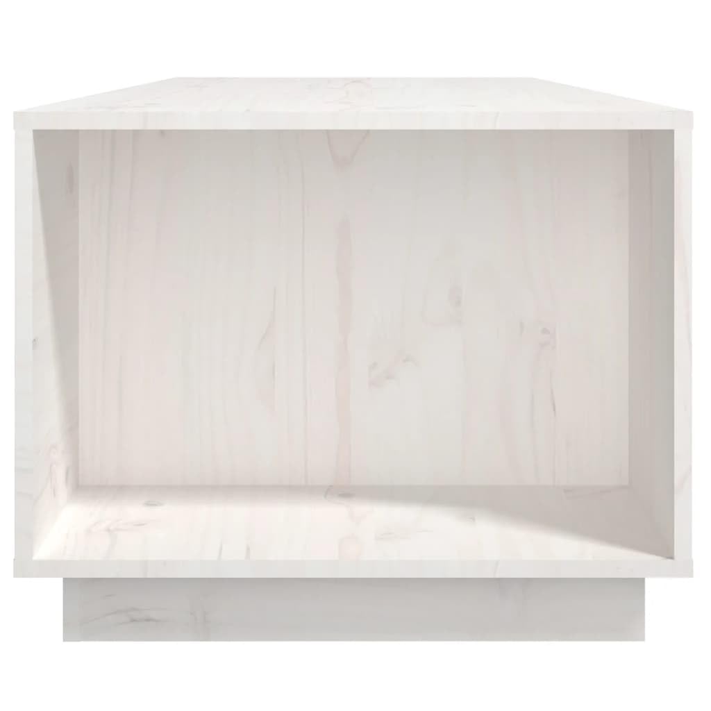 Fengshui Stolik kawowy biały 110 x 50 x 40 cm lite drewno sosnowe