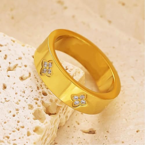 10k/14k/18k Solid Gold Natural Diamond Heart Ring For Women, 925 Sterling Silver Natural Diamond Four-Leaf Clover Wedding Ring, Engagement Anniversary For Wife Mom Free Engraving4