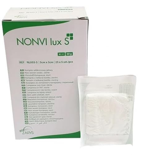 MEDICALMONO - Compresse di garza TNT, 4 strati - STERILI (10x10 (25 buste da 2 pz) - Tot. 50 pz)