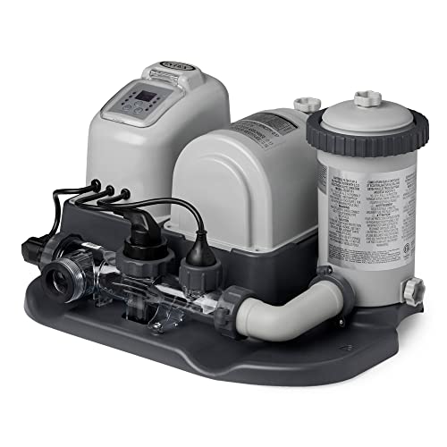 Intex 120V Krystal Clear Cartridge Filter Pump & Saltwater System with E.C.O. (Electrocatalytic Oxidation) for Above Ground Pools