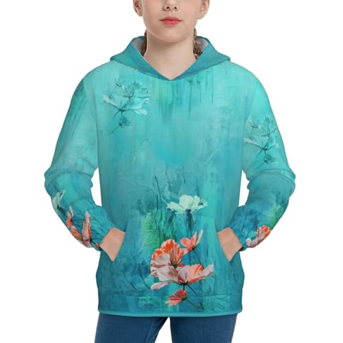 Flowers in Water Kid Hoodies Boys Sweatshirts Girls Pullover with Pocket