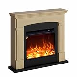 Fuego Monica Chêne 1500w Cheminee Murale Avec Cadre Et Brûleur Telecommandes 1500w Chêne