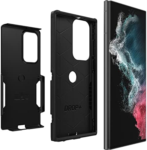 OtterBox Commuter Case for Galaxy S22 Ultra, Shockproof, Drop proof, Rugged, Protective Case, 3x Tested to Military Standard, Antimicrobial Protection, Black