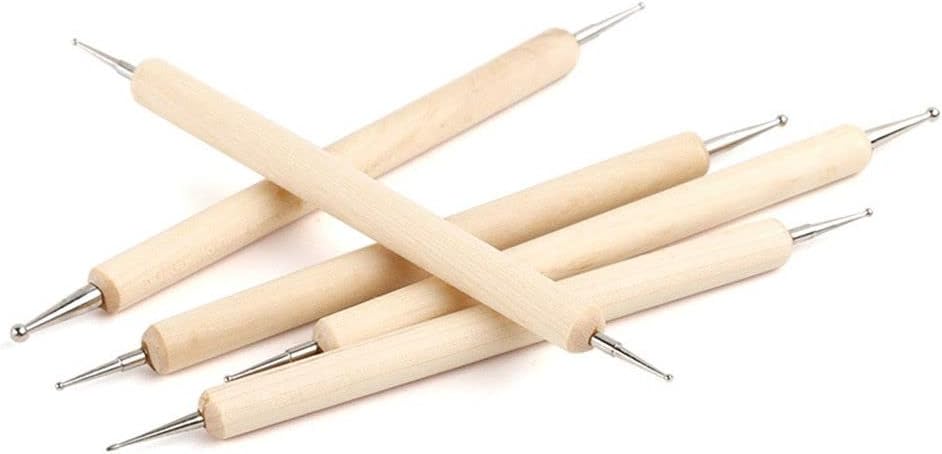 HomeSoGood 8Pcs Wooden Ball Embossing Stylus Double End Tracing Dotting Tool,Nail Art Dotting Pen Nail Art Multi Purpose