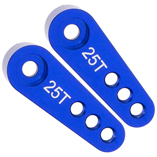 Aluminum 28.5Mm 25T Teeth Tooth Steering Half Servo Arm Horn 2-Pack For 1/10 Rc Hobby Model Car/Boat Futaba Traxxas Slash, Cojoys (Dark Blue) #TOP1