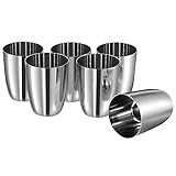 Vinod Stainless Steel Glass Set of 6 - Premium Metal Cups | Beer Glasses | Juice Glass