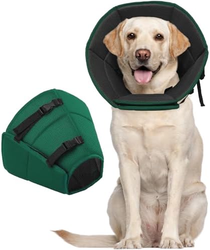 Kuoser Dog Cone Collar After Surgery, Pet Protective Neck Cone for Small Medium Large Dogs Cats, Soft & Breathable Dog Recovery Collar Adjustable Puppy Quick Healing Elizabeth Collar, Anti-Bite/Lick