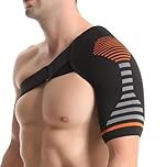 Jorun Shoulder Support Brace for Men & Women - Adjustable Shoulder Compression Sleeve for Relieve Pain,Joint Dislocation,Injury (S/M)
