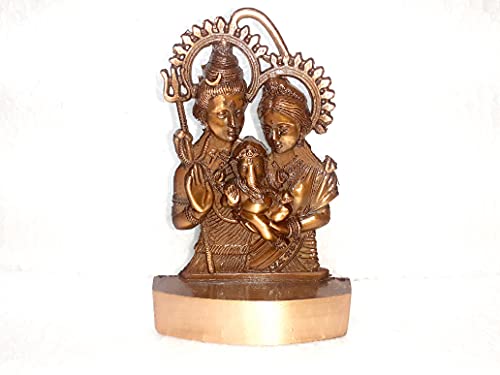 Shiva Parvati Ganesh Idol Shiv Parivar Murti - Escultura de estatua hindú Lord Shiva Idols Familia sentado en Nandi Showpiece Figurita para oficina en casa Cover