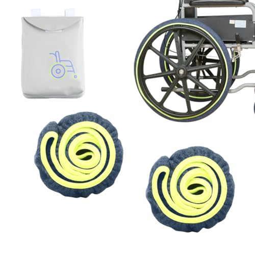 EHUCONELDEX Wheelchair Tyre Covers for Wheelchair Tires,Wheelchair Accessories Wheel Covers to Protect Floors Carpets (Blue, 20 Inches) by EHUCONELDEX - Used condition - US$23.08