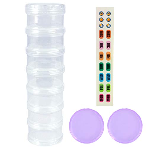 Authentic Crazy Deals 7 Day Pill Organizer Case Stackable Weekly Supplements Vitamins Pills Holder Dispenser Extra Large Clear Transparent with Label and 2 More Lids Authentic Crazy Deals 7 Day Pill Organizer Case Stackable Weekly Supplements Vitamins Pills Holder Dispenser Extra Large Clear Transparent with Label and 2 More Lids