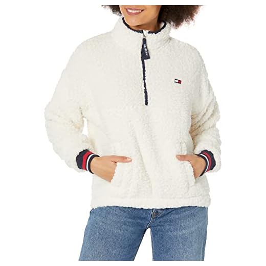 Tommy Hilfiger Women's Long Sleeve Zip Up Windbreaker, Ivory, Medium