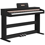 Vediya 88 Key Semi-Weighted Keyboard Piano - Full Size Upright Digital Piano Keyboard for Beginners - Electric Piano with Triple Pedal Supports USB-MIDI (Black)