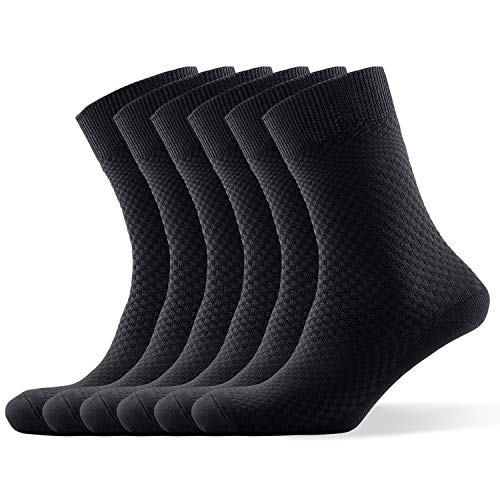 DiaryLook Men's Bamboo Socks Multipack, Black, 9-11