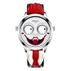 NIBOSI Watches for Men Analog Quartz Clown Dial Wrist Watches Unique Weird Fashion Cool Watch Waterproof Leather Strap Men's Watches