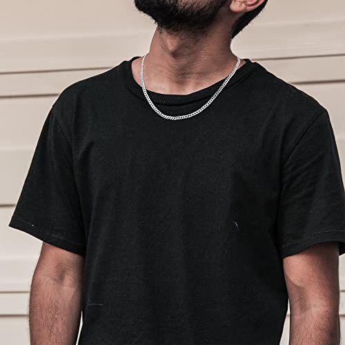 Brijewnes Sterling Silver Chain For Men 30 Inches Silver Chain For Men Curb Chain Necklace For Men 11Mm Diamond Cut Silver Chain Silver Necklace Men Mens Chain Necklaces Silver Chain For Mens Jewelry #TOP1