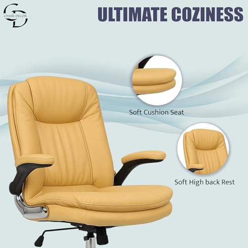 Image of ERGOLUX Premium Office Chair | Ergonomic High Back Boss Chair for Home Office, Home Office & Study | Height Adjustable Office Chair with Chrome Base | 1pc (Khaki)
