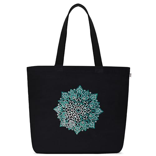 MASQ-by-Q-one-Handcrafted-Canvas-Embroidered-Large-Tote-Bags-for-Women-with-Zip-College-Bag-for-Girls-100-Organic-Cotton-Tote-Bag-for-Traveling-Daily-Use