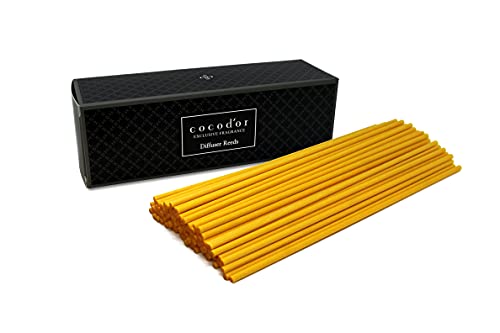 Cocodor Diffuser Yellow Fiber Reed Sticks(100pcs, 8  x 4mm)   Diffuser Oil Refill, Home Fragrance, Aromatherapy, Reed Diffuser Sets
